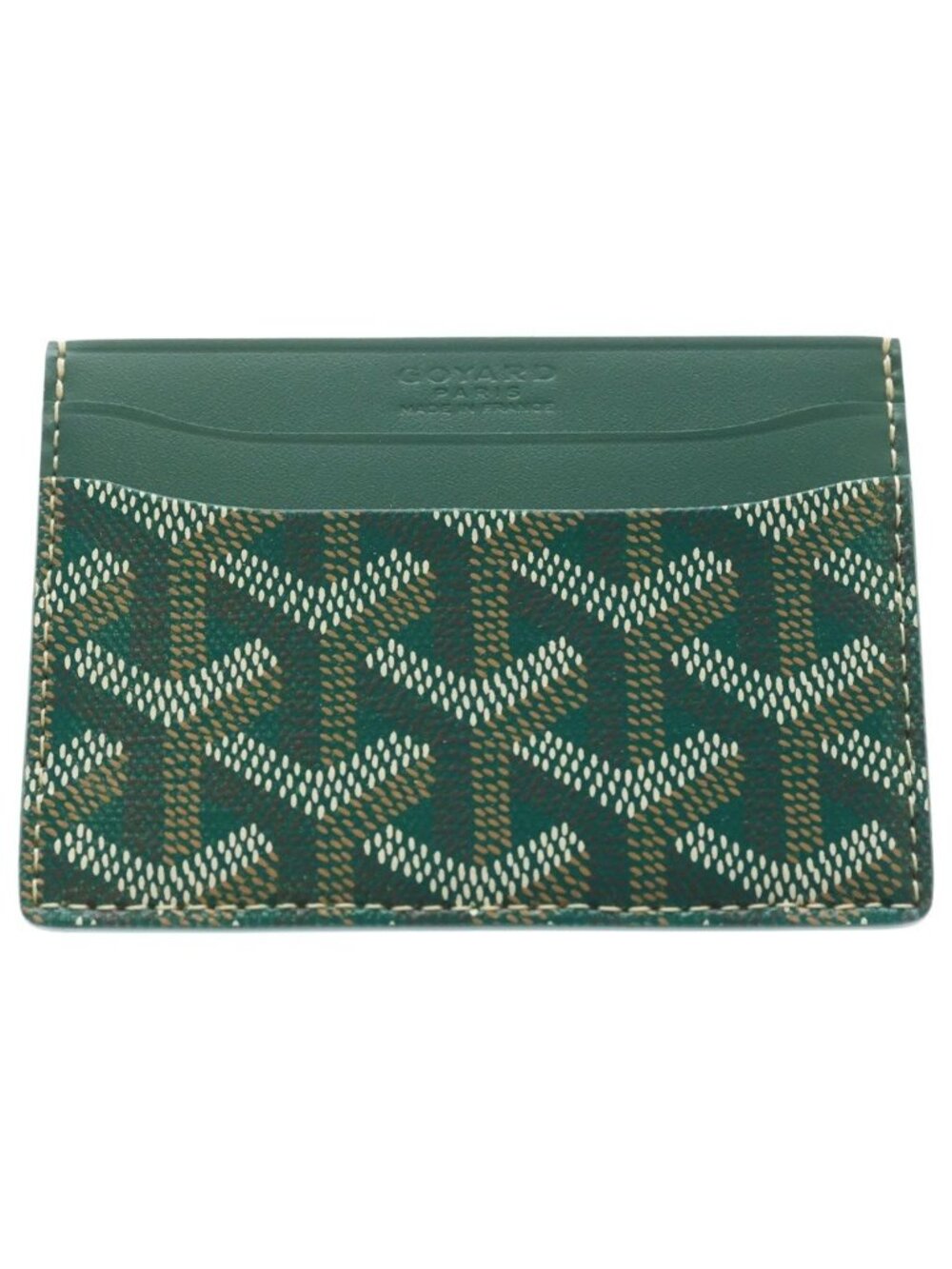 Goyard Card Case Business Holder Green Leather